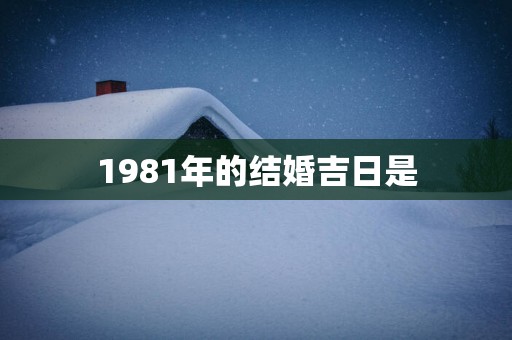1981年的结婚吉日是