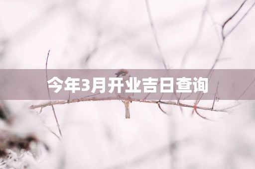 今年3月开业吉日查询