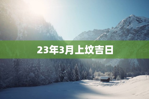 23年3月上坟吉日