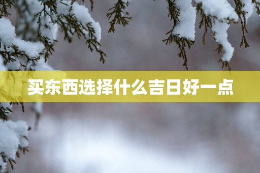 买东西选择什么吉日好一点