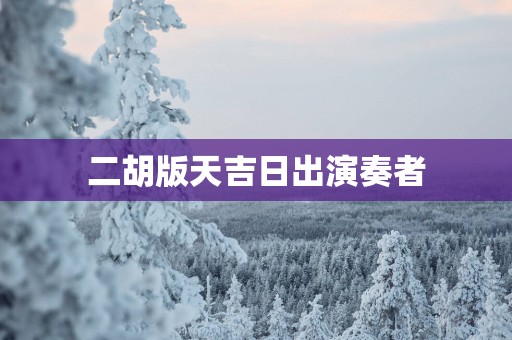 二胡版天吉日出演奏者