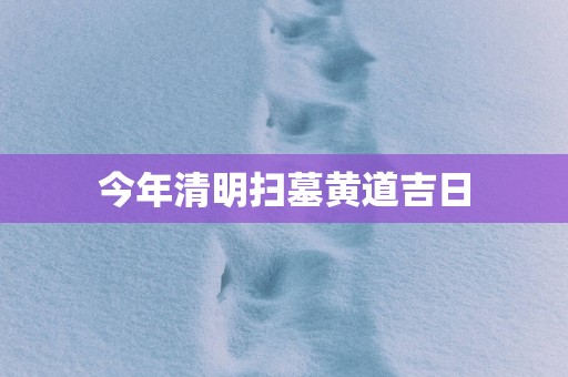 今年清明扫墓黄道吉日