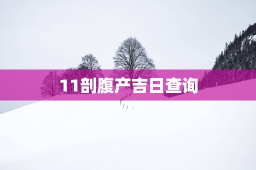 11剖腹产吉日查询