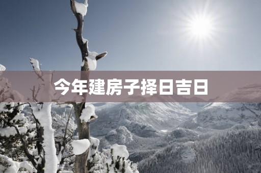 今年建房子择日吉日