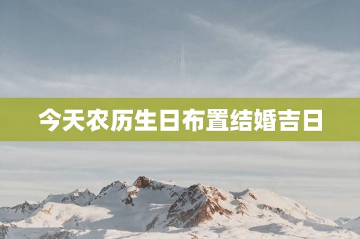 今天农历生日布置结婚吉日