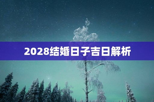 2028结婚日子吉日解析