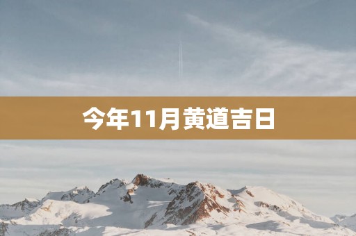 今年11月黄道吉日