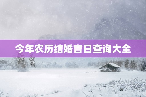 今年农历结婚吉日查询大全