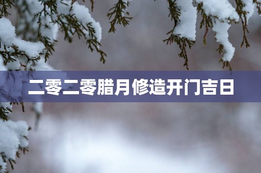 二零二零腊月修造开门吉日