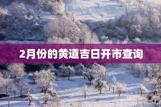2月份的黄道吉日开市查询
