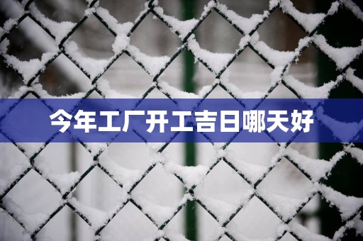 今年工厂开工吉日哪天好