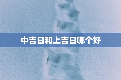 中吉日和上吉日哪个好