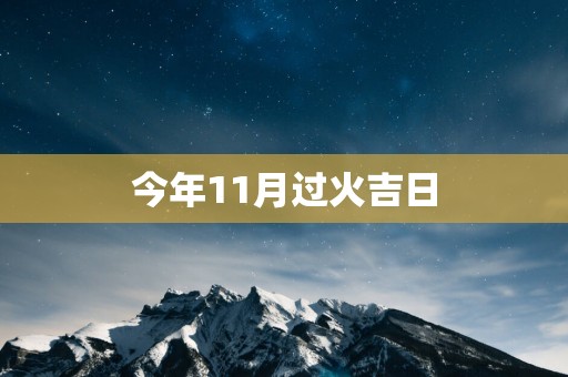今年11月过火吉日