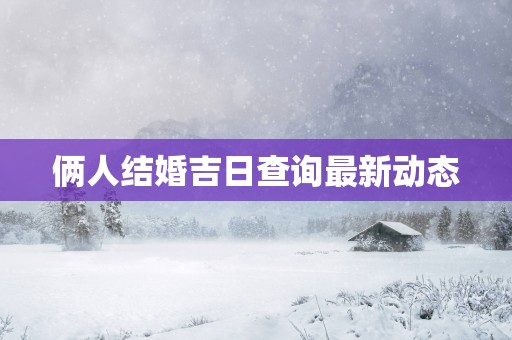 俩人结婚吉日查询最新动态