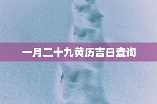 一月二十九黄历吉日查询