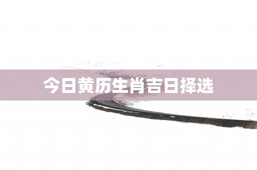 今日黄历生肖吉日择选