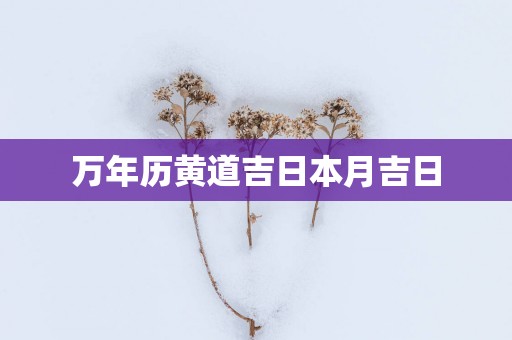 万年历黄道吉日本月吉日