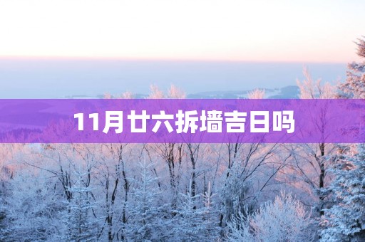 11月廿六拆墙吉日吗