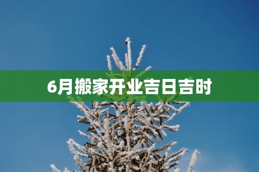 6月搬家开业吉日吉时