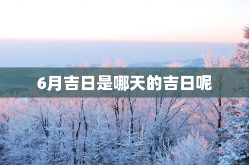 6月吉日是哪天的吉日呢
