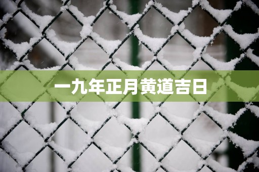 一九年正月黄道吉日