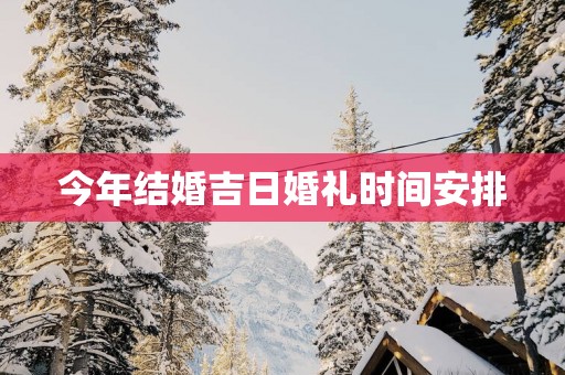 今年结婚吉日婚礼时间安排
