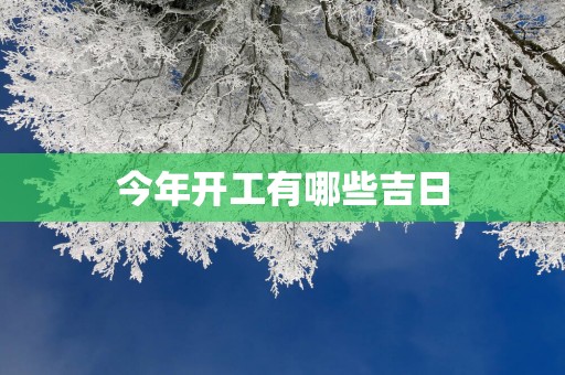 今年开工有哪些吉日