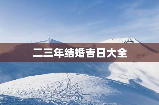 二三年结婚吉日大全