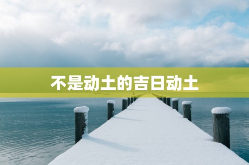 不是动土的吉日动土