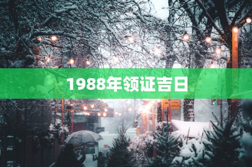 1988年领证吉日