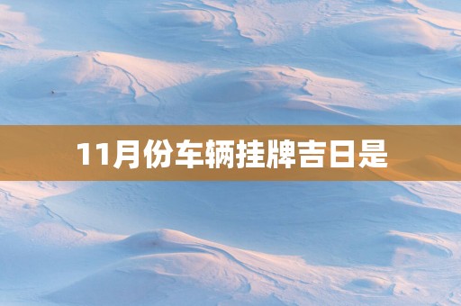 11月份车辆挂牌吉日是