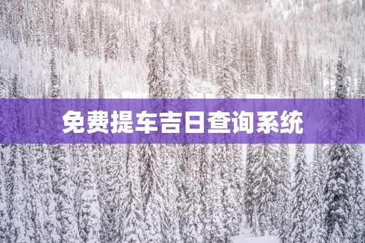免费提车吉日查询系统