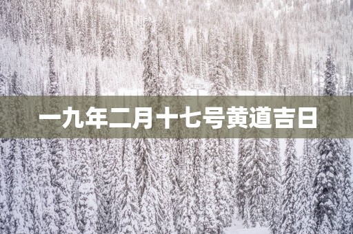 一九年二月十七号黄道吉日