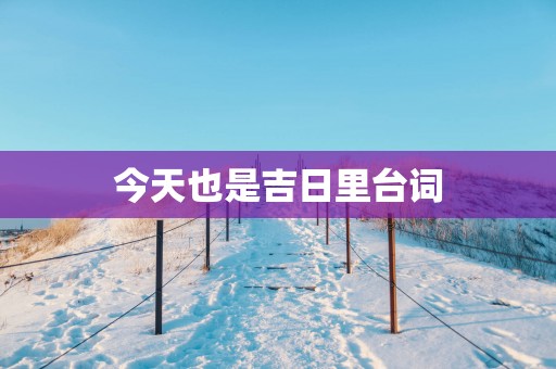 今天也是吉日里台词