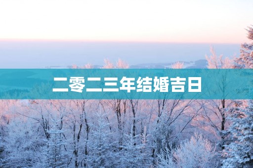 二零二三年结婚吉日