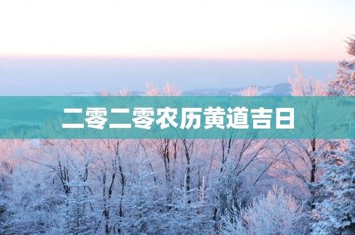 二零二零农历黄道吉日