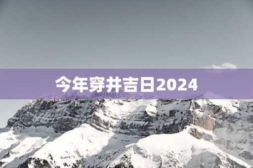 今年穿井吉日2025
