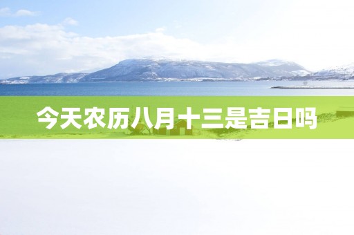 今天农历八月十三是吉日吗