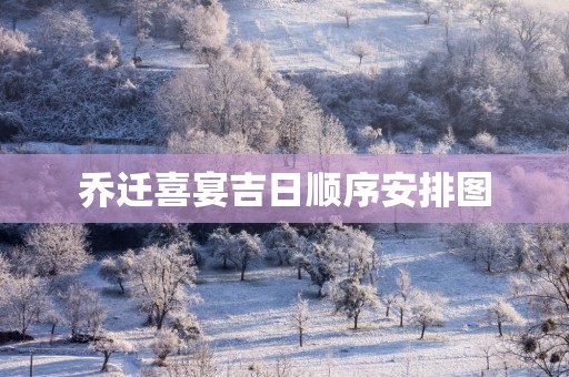 乔迁喜宴吉日顺序安排图