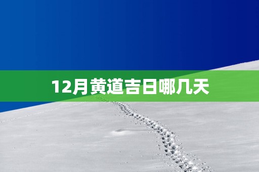 12月黄道吉日哪几天