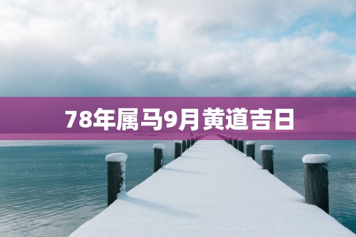78年属马9月黄道吉日
