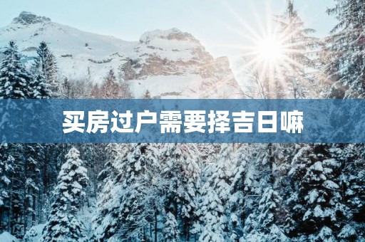 买房过户需要择吉日嘛