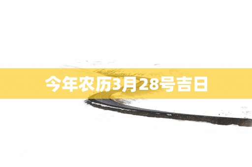 今年农历3月28号吉日