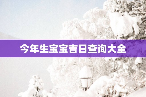 今年生宝宝吉日查询大全
