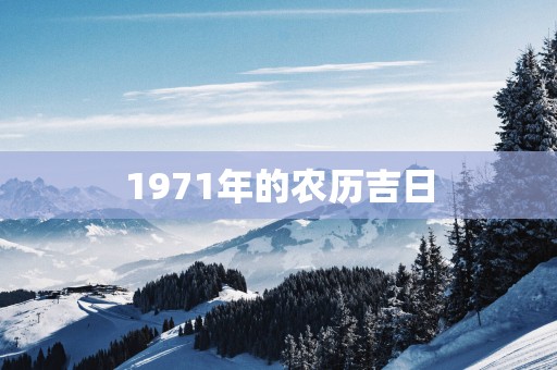1971年的农历吉日