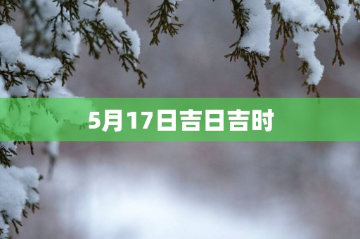 5月17日吉日吉时