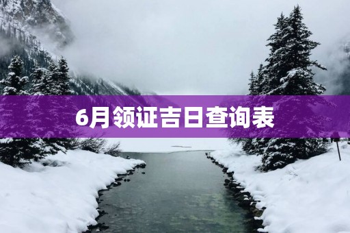6月领证吉日查询表