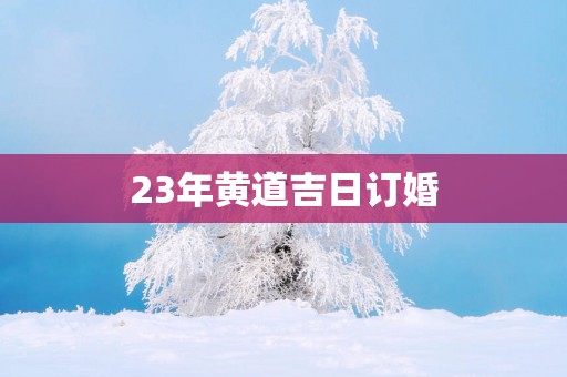 23年黄道吉日订婚
