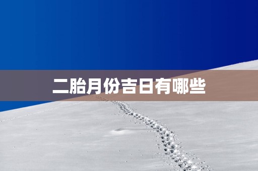 二胎月份吉日有哪些