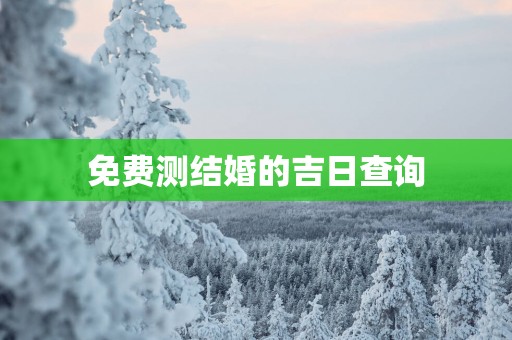 免费测结婚的吉日查询